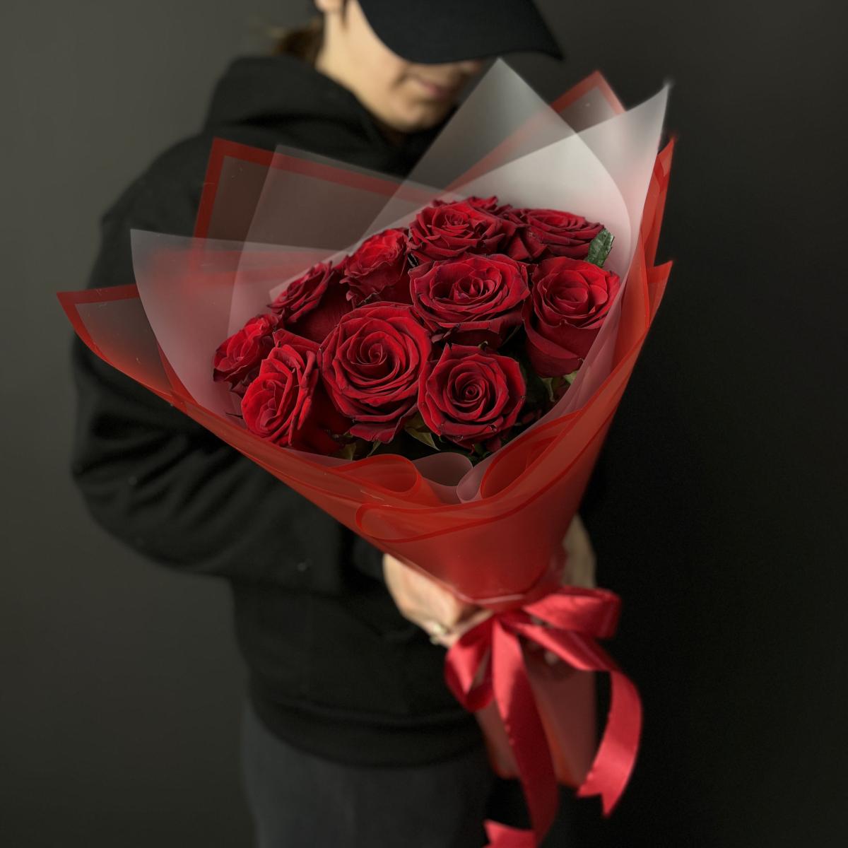 Букеты из красных роз 40 см (Эквадор) (код   194012)
