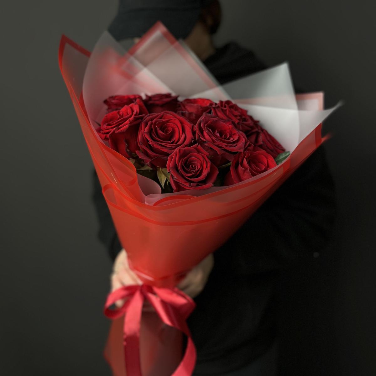 Букеты из красных роз 40 см (Эквадор) (код   194012)