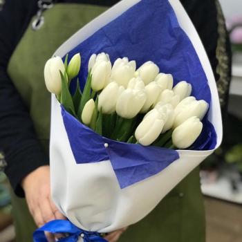 Белые тюльпаны 23 шт. Артикул  340197