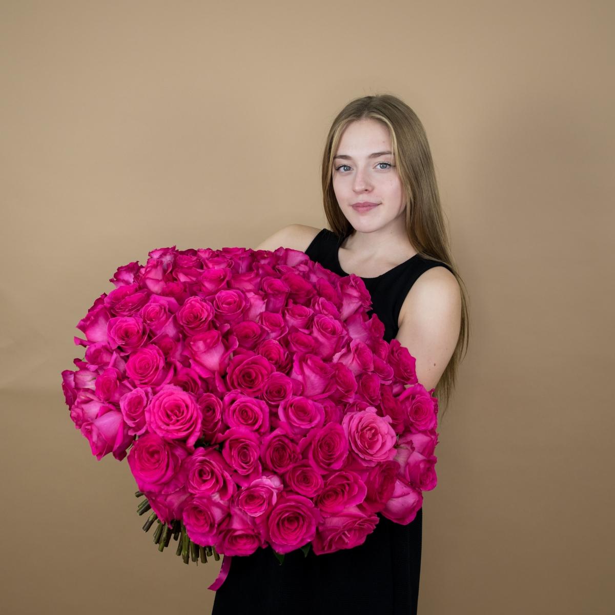 Букет из розовых роз 75 шт. (40 см) (артикул букета  91091)